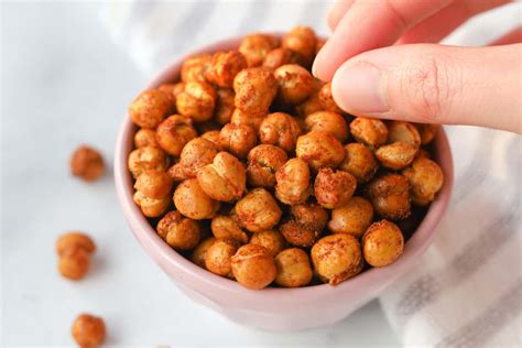 Crispy Air Fryer Roasted Chickpeas Garbanzo Beans A Peachy Plate