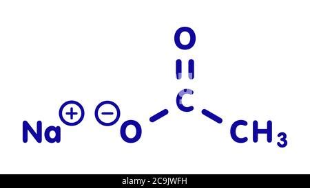 Sodium Acetate Chemical Structure Blue Skeletal Formula On White