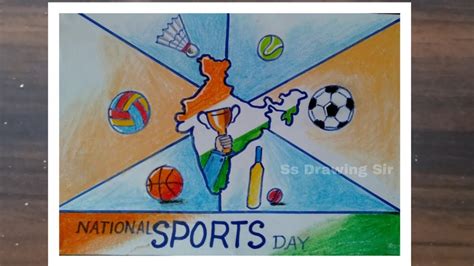 National Sports Day Drawing Fit India Drawing Khelo India