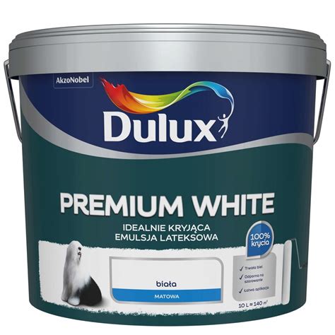 DULUX Farba Lateksowa Premium White 10L 747694 Cena Opinie Farby