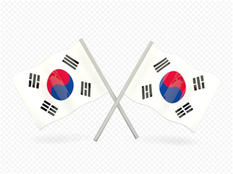 Illustration South Korea Crossed Two Flags Citypng