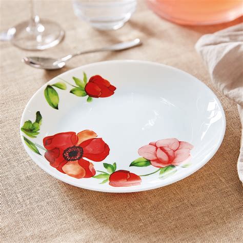 Luminarc Bergamote Pc Opal Glass Flower Dinner Set Dinnerware