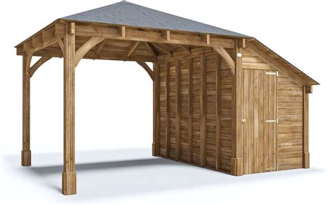 Wooden Gazebo With Shed Permanent Garden Gazebo And Storage Dunster