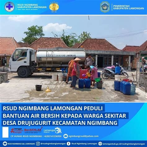 RSUD NGIMBANG LAMONGAN PEDULI BANTUAN AIR BERSIH KEPADA WARGA SEKITAR