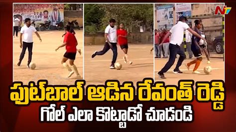 Revanth Reddy Turns Football Player During Hath Se Haath Jodo Padayatra