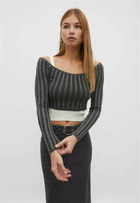 Stradivarius Strickpullover Dark Greydunkelgrau Zalandoat