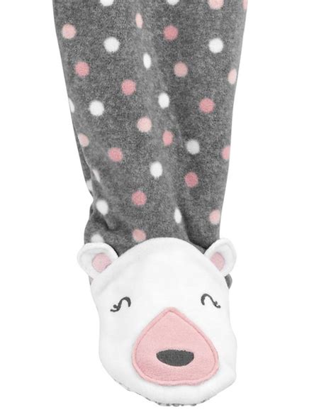 Carters Toddler Girl 1 Piece Polka Dot Fleece Footie Pjs Macys