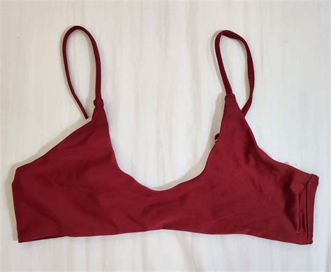 Plain Red Small Bikini Top Women S Fashion Swimwear Bikinis Swimsuits On Carousell