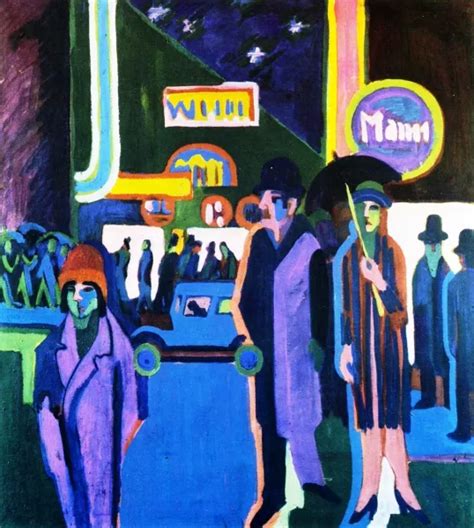 Street Scene at Night, Ernst Ludwig Kirchner - Oil Paintings