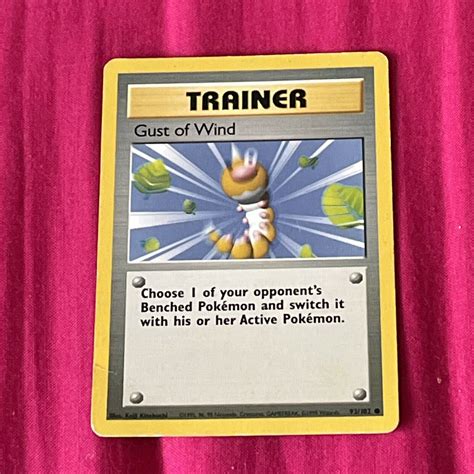 Mavin Pokemon Trading Cards Base Set Trainer Gust Of Wind