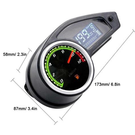 Motorcycle Speedmeter Lcd Digital Odometer Gauge Tachometer Meter Fuel