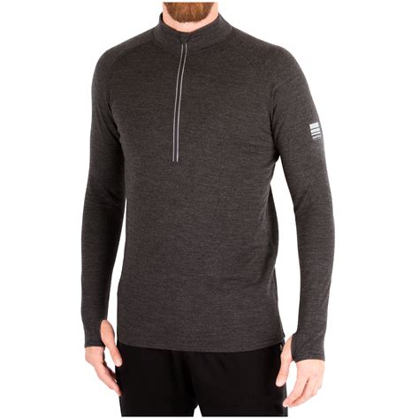 Meriwool MERIWOOL Mens Merino Wool Heavyweight Half Zip Mock Neck