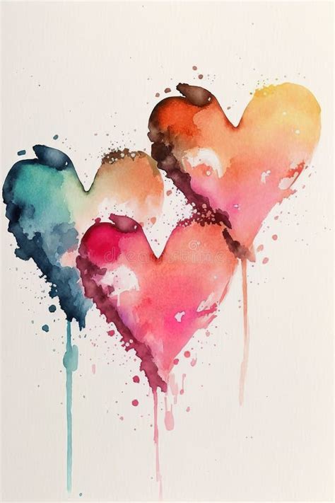 Watercolor Heart Illustration For Valentine S Day Lgbtq Rainbow Stock