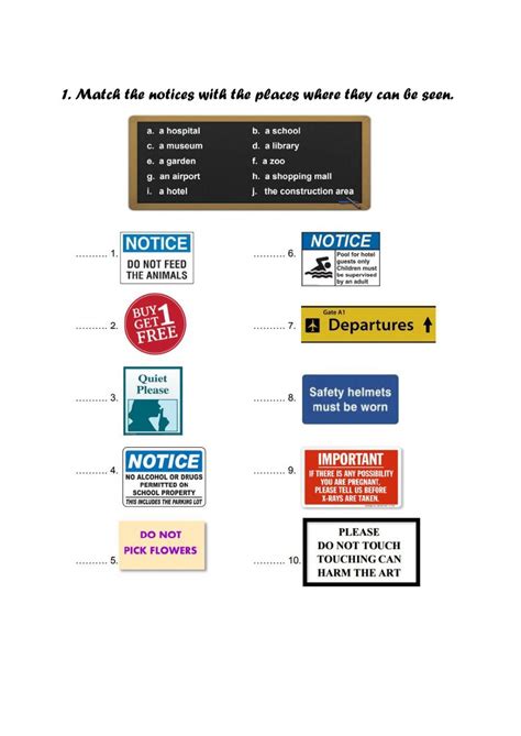 Signs And Notices Worksheet Vocab Simple Past Tense English Language