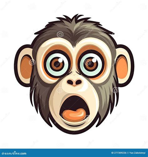 Shocked Monkey Face Sticker on Isolated Tansparent Background, Png ...