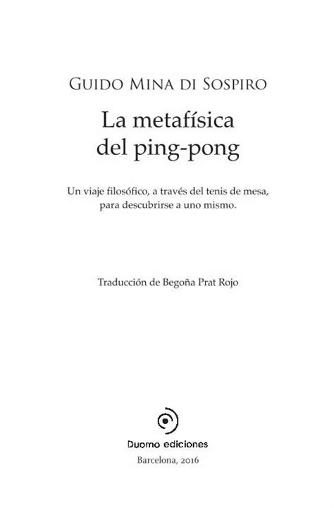 PDF La metafísica del pingpong quelibroleo comquelibroleo