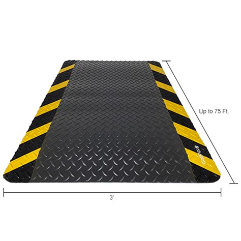 Global Industrial™ Diamond Plate Anti Fatigue Mat 916 Thick 3 X Cut To 75 Blackchevron