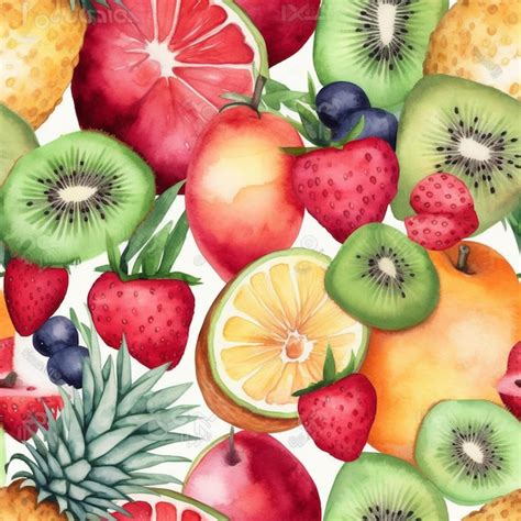 Premium AI Image | A watercolor illustration of a fruit background with a picture of a tropical ...