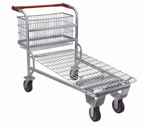 Custom Heavy Duty Warehouse Trolley Cart With Flat Travelator Castor