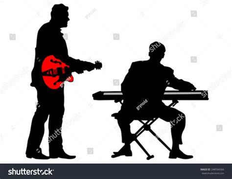 band keyboard player vector images stock  vectors