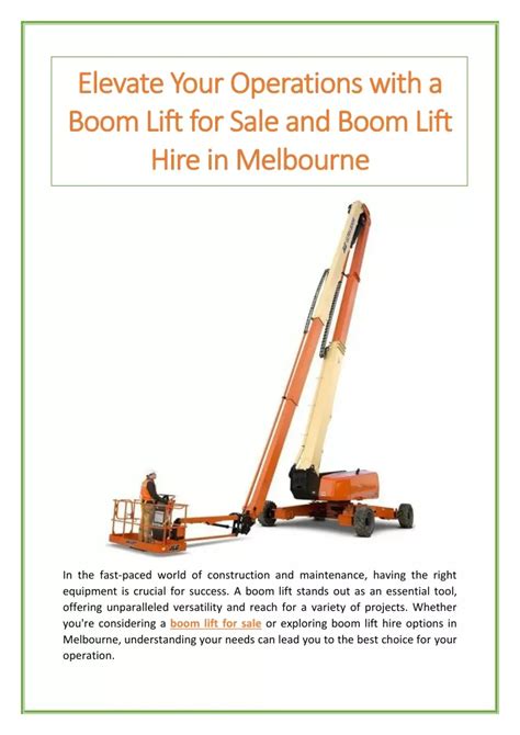 PPT Elevate Your Operations With A Boom Lift For Sale And Boom Lift