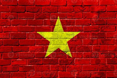 Flag of Socialist Republic of Vietnam on a textured background. Concept ...