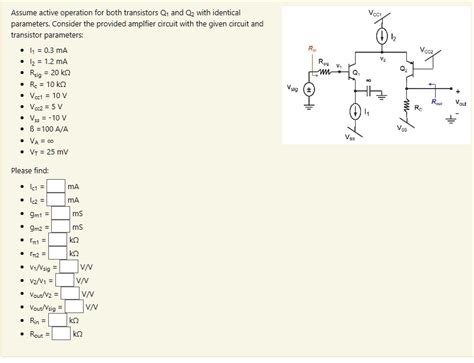 Solved Assume Active Operation For Both Transistors Q1 And Q2 With Identical Parameters