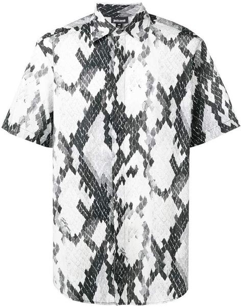 Just Cavalli Snakeskin Print Short Sleeve Shirt Just Cavalli Grey