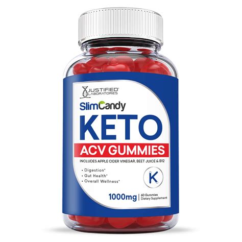 Justified Laboratories 5 Pack Slim Candy Keto Acv Gummies 1000mg With Pomegranate Juice Beet