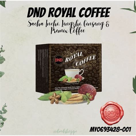 Dnd Royal Coffee Kopi Pra Campuran Sacha Inchi Lingzhi Ginseng