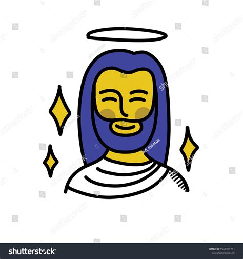 God Character Doodle Icon Vector Illustration Stock Vector Royalty