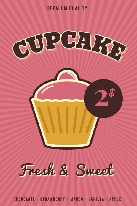 Copy Of Retro Cupcake Poster Template Postermywall