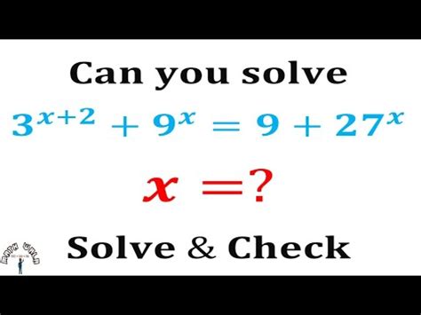 Can You Solve The Given Exponential Equation For X Also Check The