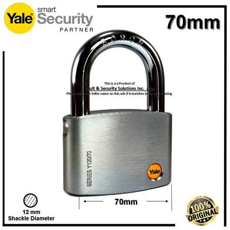 Yale Stainless Padlock Y120 70mm Boron Shackle Padlock Stainless