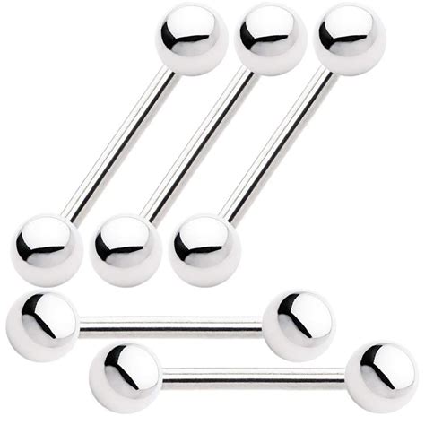 BodyJewelryOnline 14ga Piercing Barbell 5-Pack - 3 Length Options ...