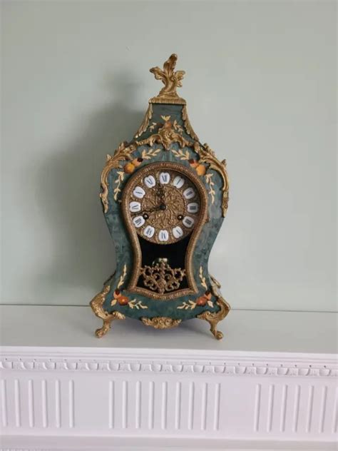 LARGE FINE LOUIS XVI Style Gilt Ormolu Marquetry Boulle Mantle Clock