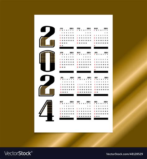 New Year Calendar Template Design Royalty Free Vector Nbkomputer