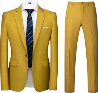 Kudoro Men Suits Piece Slim Fit Single Breasted One Button Wedding