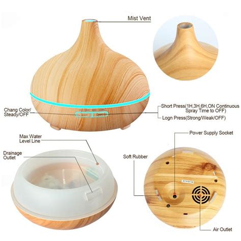 300 Ml Essential Oil Diffuser With Dark And Light Wood Grain Oneself