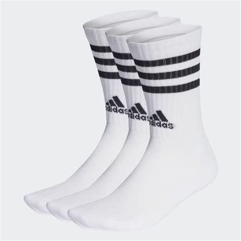 Adidas 3 Stripes Cushioned Crew Training Socks 3 Pairs White Adidas Canada