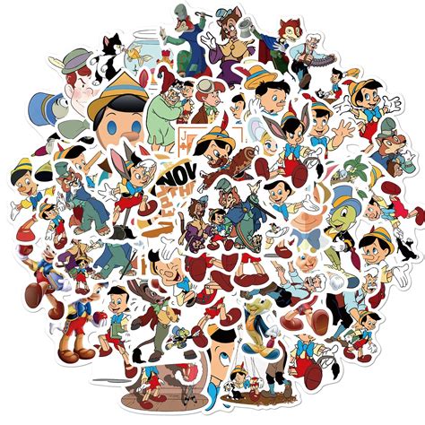 Pinocchio Characters Themed Set Of 50 Assorted Stickers Decal Set