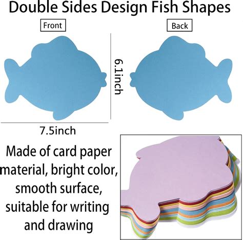 Buy 144 Pieces Large Fish Cutouts Paper Fish Shapes Assorted Color ...