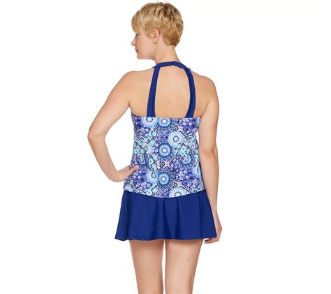 Ocean Dream Signature Floral Mosaic Hi Neck Tankini Swimsuit QVC