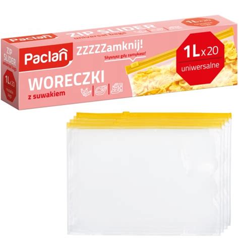 PACLAN WORECZKI STRUNOWE Z SUWAKIEM ŚNIADANIOWE 1L Woreczki do