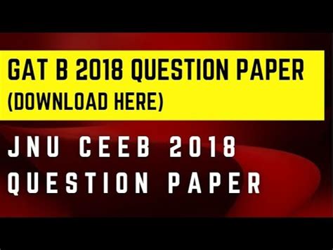 Gat B Question Paper Jnu Ceeb Question Paper Gat B