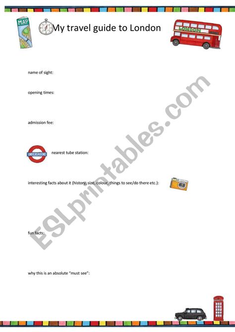 London Sights Worksheet ESL Worksheet By Peanutscreative