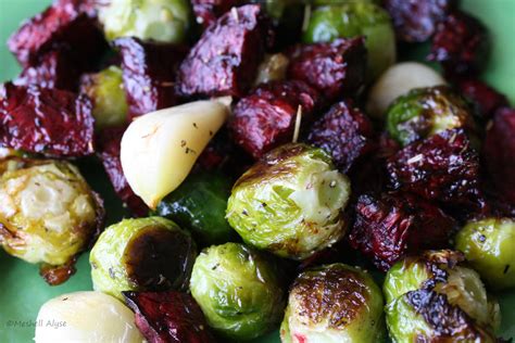 Adaptive Cooking Roasted Beets And Brussels Sprouts With Garlic