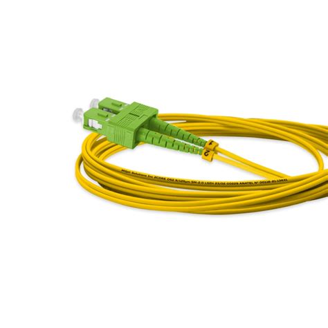 Cordão Óptico 3m E2000 APC SC APC SM 9 125 OS2 Duplex 2 0mm LSZH