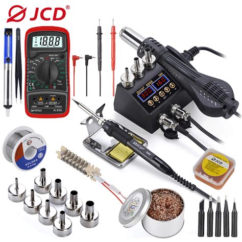 JCD 2 In 1 750W Soldering Station LCD Digital Display Welding Rework