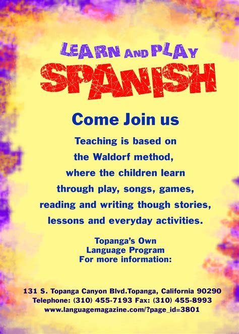 Learn And Play Spanish Language Magazine